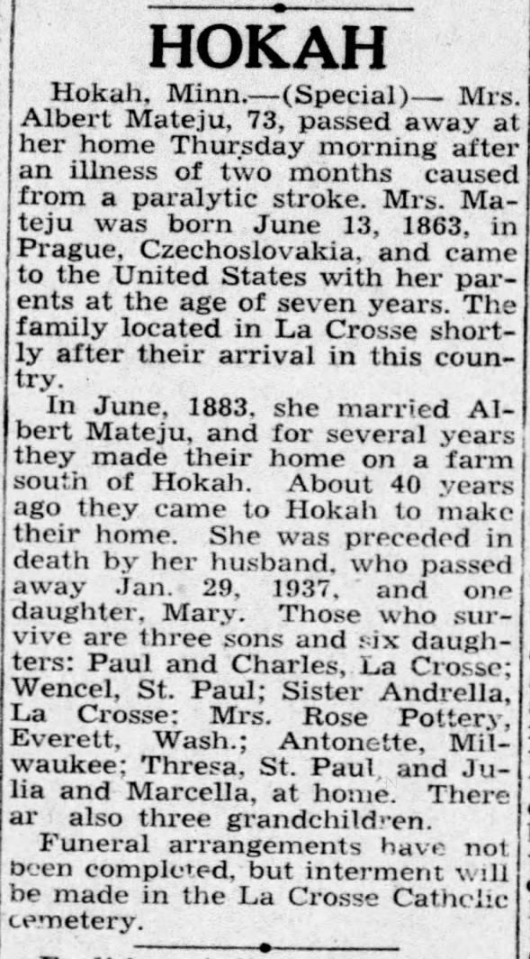 Clipping from The La Crosse Tribune